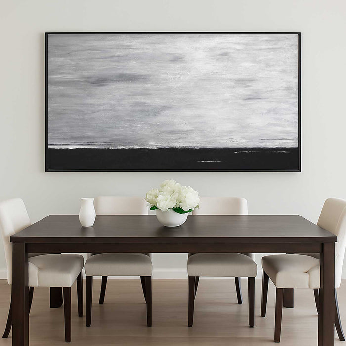 Black And White Landscape Painting Abstract Art Gray Sky