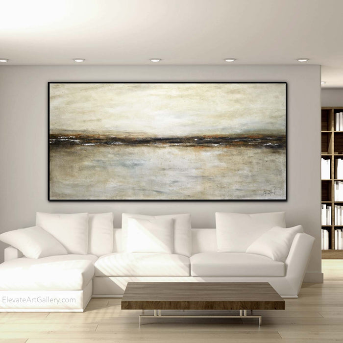 Panoramic Painting Original Hand Painted Wall Art Framed Canvas above couch