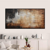 Contemporary Brown Artwork Calming Painting Large Framed Art