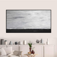 Black And White Landscape Painting Abstract Art Gray Sky modern