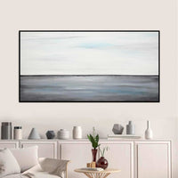 Wide Landscape Painting Original Gray Abstract Art Panoramic