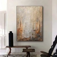 High End Original Brown Large Artwork For Hallway Entryway