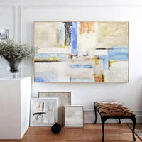 Textured Abstract Expressionist Blocks Art Geometric Hotel Lobby