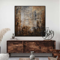 Textured Wabi Sabi Warm Brown Abstract Wall Art On Canvas