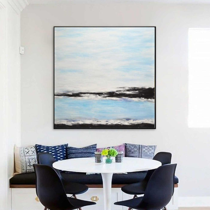 Blue Coastal Abstract Painting