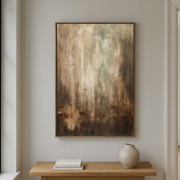 Calming Artwork Brown Vertical Brown Painting On Canvas