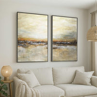 Diptych Artwork For Large Walls Earth Tones Brown Beige Paintings