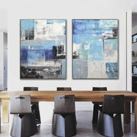 Diptych Modern Contemporary High End Wall Art Dining Room