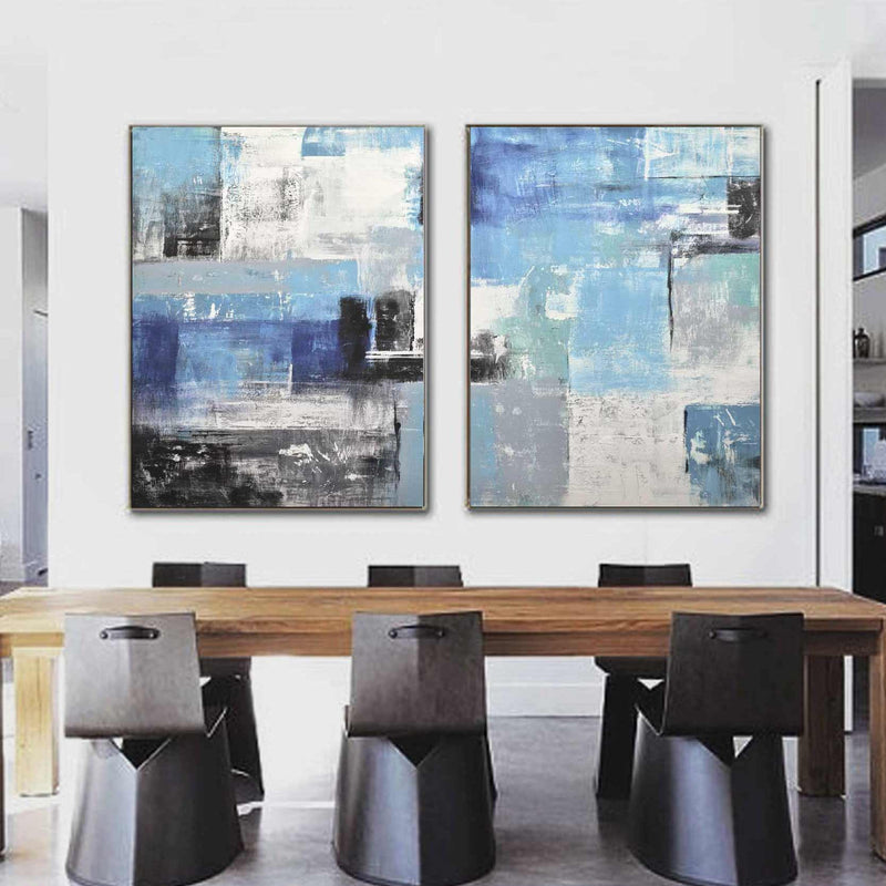 Diptych Modern Contemporary High End Wall Art Dining Room