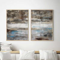 Double Piece Art On Canvas Brown Paintings For Large Walls