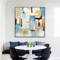 Expressionist Colorful Abstract Art On Canvas Framed Modern Painting