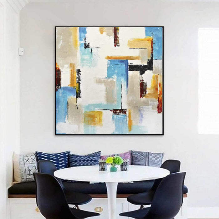 Expressionist Colorful Abstract Art On Canvas Framed Modern Painting