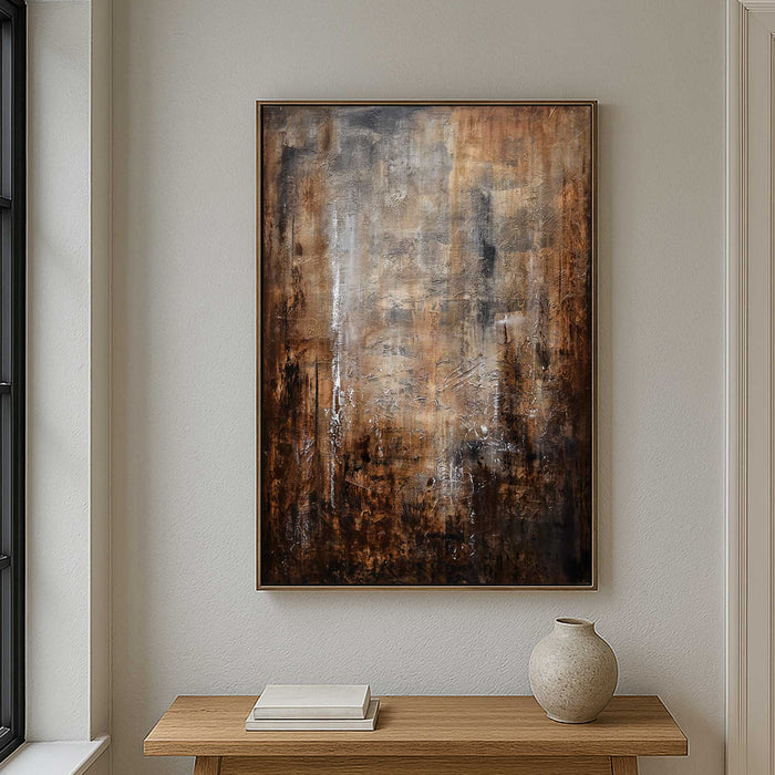 Framed Warm Brown Large Art On Canvas Office Wall Dining Room
