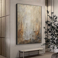 High End Original Brown Large Artwork For Hallway Entryway