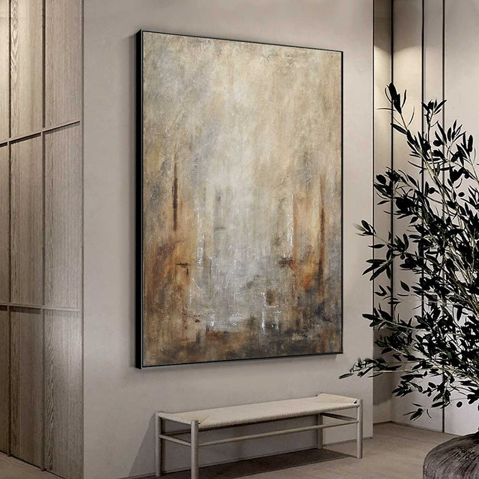 High End Original Brown Large Artwork For Hallway Entryway