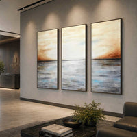 Large Triptych Landscape Art On Canvas Three Piece Paintings