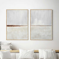 Light Artwork Diptych Paintings Beach Scene Minimalist Art Set Of Two