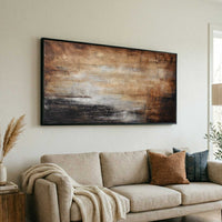 Long Painting Warm Landscape Handmade Interior Designer Art