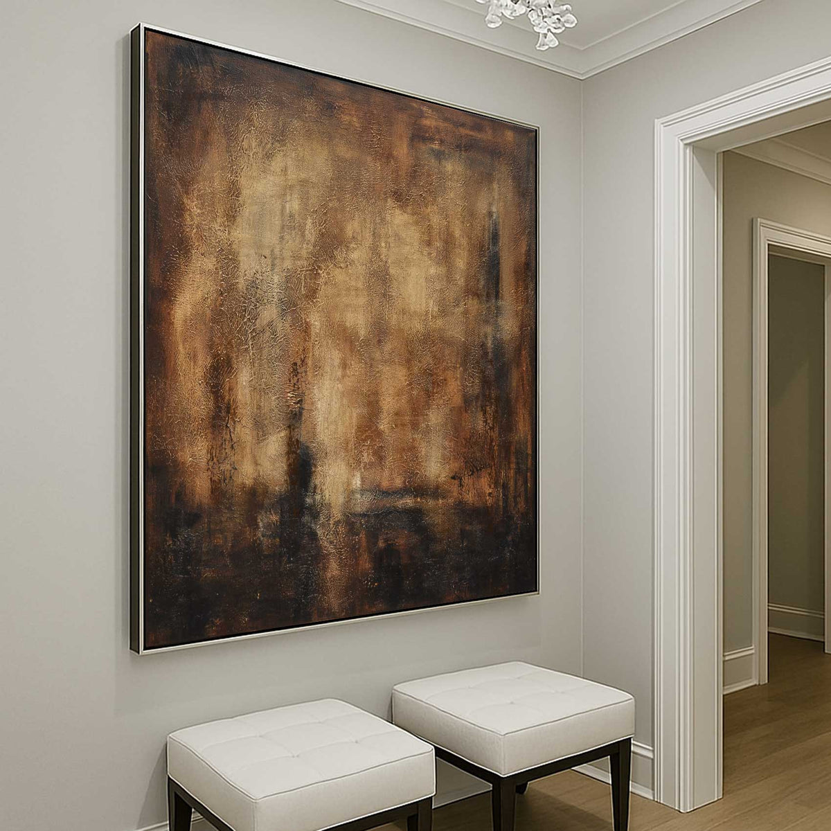Luxury Painting Rich Brown Artwork For Home hallway
