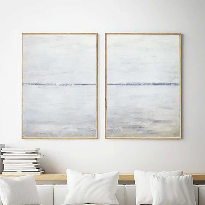 Minimal Soft Light Paintings 2 Panel On Canvas Clean Art Handmade