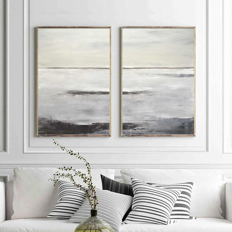 Multi Panel Abstracts Large Scale Paintings Warm Colors Layered Art