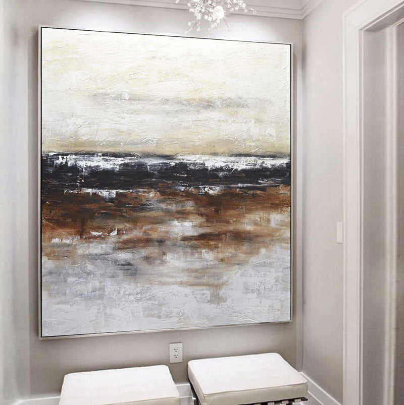 Original Square Horizon Textures Abstract Painting
