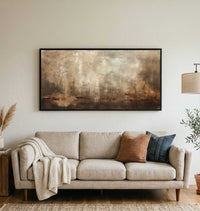 Panoramic Painting Above couch Calming Brown Art Large Framed Art