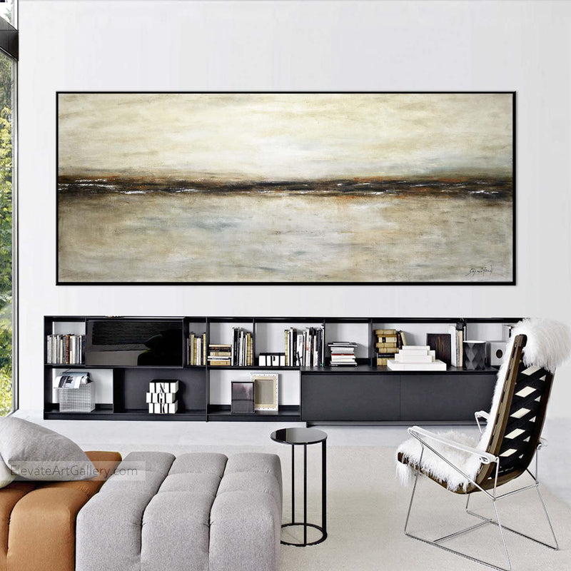 Panoramic Painting Original Hand Painted Wall Art Framed Canvas