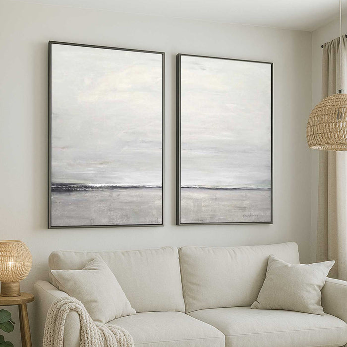 Set Of Two Minimal Paintings For Large Walls Office Space Diptych