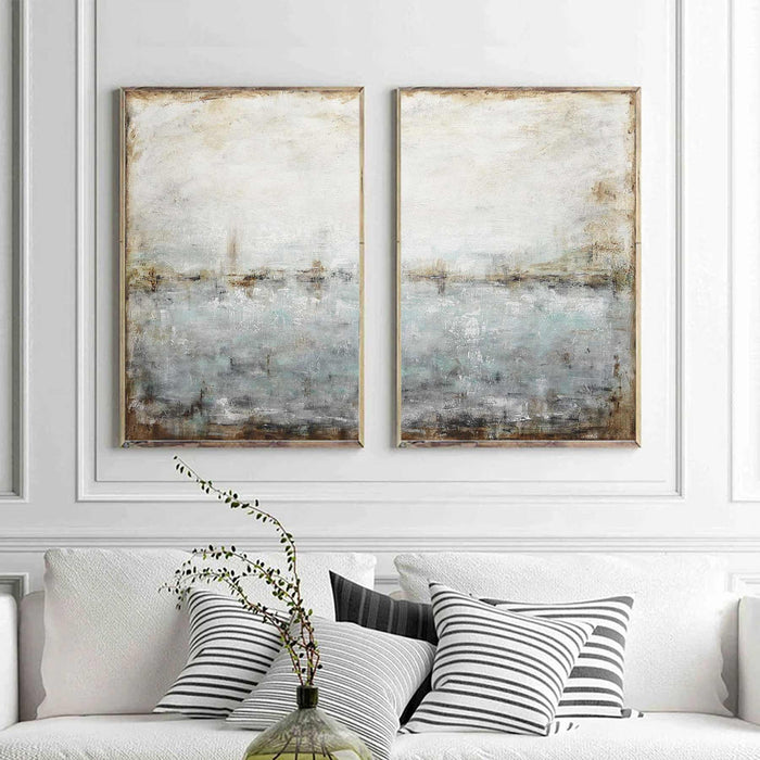 Set Of Two Paintings Ready To Hang Hand Painted Art Large Abstracts