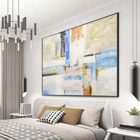 Textured Abstract Expressionist Blocks Art Geometric Hotel Lobby
