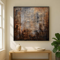 Textured Wabi Sabi Warm Brown Abstract Wall Art On Canvas