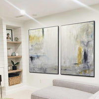 Two Panel Hand Painted Abstract Wall Art Diptych Large Scale