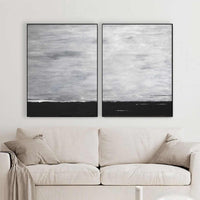 Two Piece Wall Art Paintings Abstract Pair Framed Contemporary