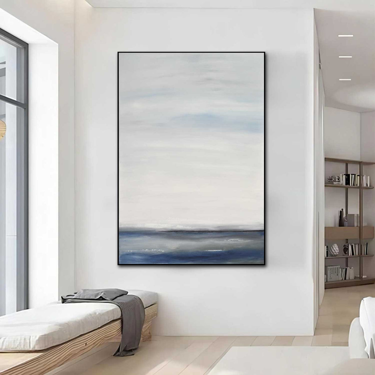 vertical Minimalist Painting For Hallway Entryway Original Handmade Artwork