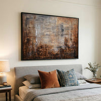 Wabi Sabi Art For Living Room Brown Framed Painting On Cotton