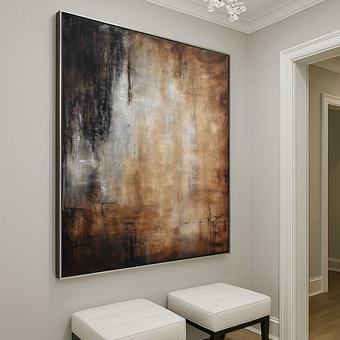 Warm Brown Abstract Wall Art For Modern Interior By American Artist