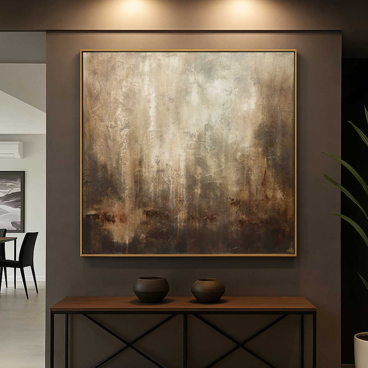 brown abstract painting wabi sabi