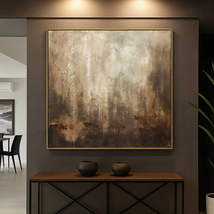 brown abstract painting wabi sabi