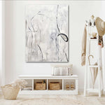 "Subtle Impressions" White Expressionist Abstract Painting