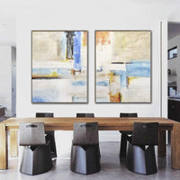 Duo Of Paintings Expressionist Abstracts Colorful Art Set Of 2