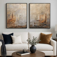 2 Piece Large Art For Living Room Or Office Original Diptych