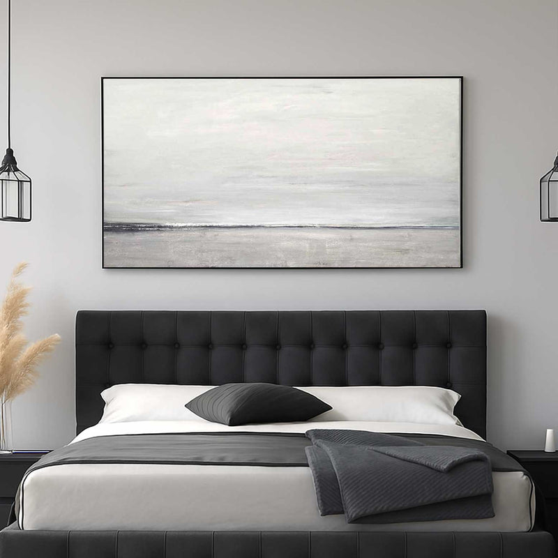 Original Handmade Landscape Wide Painting Horizon Line Art above bed