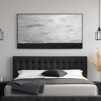 art for bedroom Black And White Landscape Painting Abstract Art Gray Sky