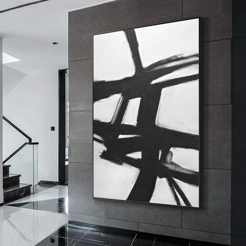 black in white painting for office