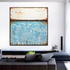 blue turquoise large square painting