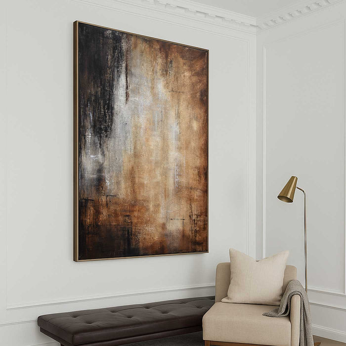 brown abstract painting vertical