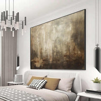 wabi sabi Textured Painting Neutral Colors Framed Artwork Rustic Design