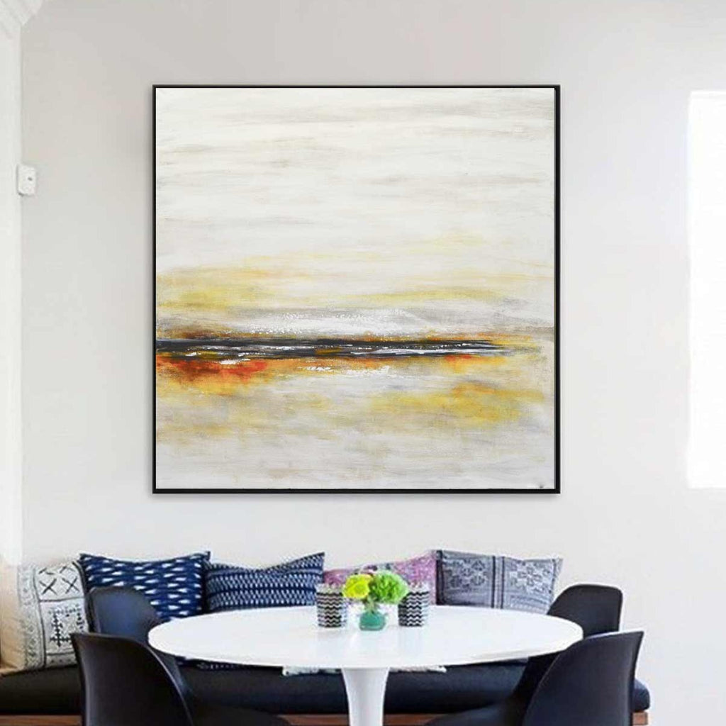 minimal yellow coastal painting