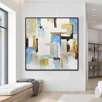 color blocks Expressionist Colorful Abstract Art On Canvas Framed Modern Painting